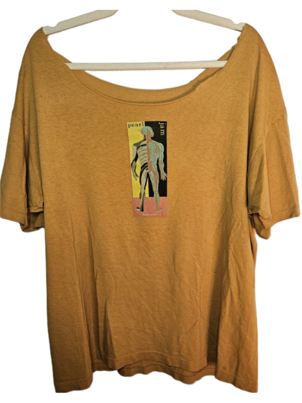 Vintage 90s Pearl Jam Nervous 70% Water Single Stitch Band T Shirt XL Distressed